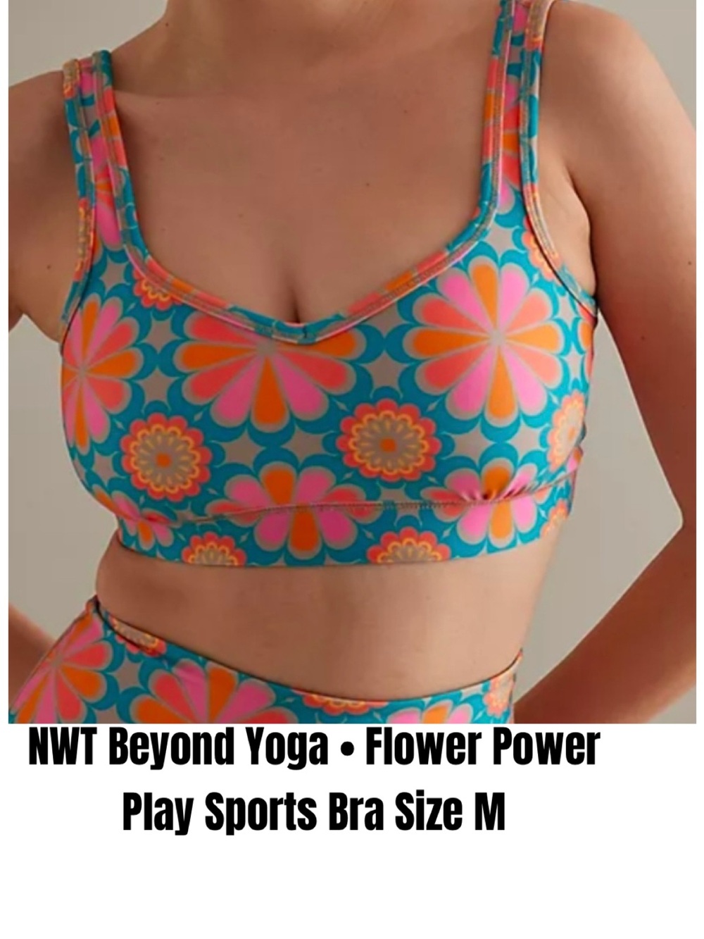 Beyond Yoga • Flower Power Play Sports Bra Size M